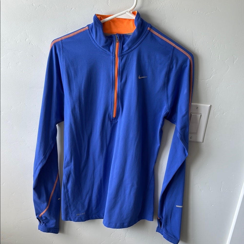 Nike Blue and Orange Lightweight Shirt Jacket